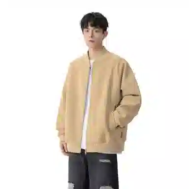 王者荣耀 美式复古脏脏棒球领外套宽松舒适青春高颜值少年感百搭时尚夹克皮衣 标语款 男女同款