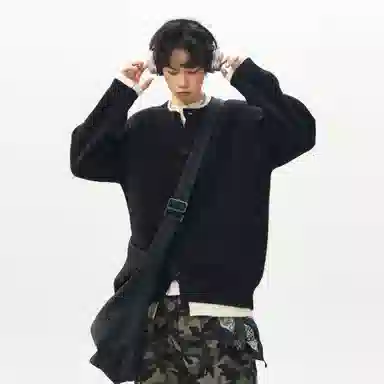 王者荣耀 假两件开衫外套春秋潮牌简约时尚学院风慵懒舒适日常户外通勤百搭针织衫上衣内搭叠穿单排扣毛衣 男女同款