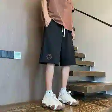 王者荣耀 瑶时之祈愿款 基础款趣味卡通鹿角印花纯色系带无性别主义宽松五分针织篮球休闲短裤 男女同款