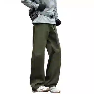 王者荣耀 美式褶皱户外爬山运动徒步宽松舒适透气时尚百搭直筒休闲裤 标语款 男女同款