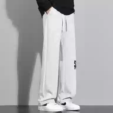 王者荣耀 鲁班七号星空梦想款 内里保暖加绒加厚直筒阔腿长裤宽松百搭亲肤舒适字母印花潮流个性学院风休闲裤 男女同款