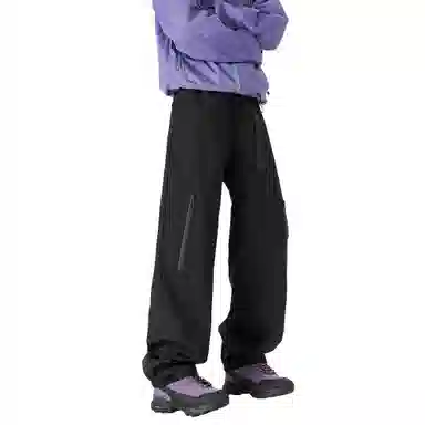 王者荣耀 美式复古拼接个性系带长裤宽松舒适透气户外徒步爬山运动时尚百搭直筒休闲裤 标语款 男女同款