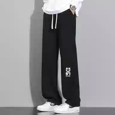 王者荣耀 鲁班七号星空梦想款 内里保暖加绒加厚直筒阔腿长裤宽松百搭亲肤舒适字母印花潮流个性学院风休闲裤 男女同款