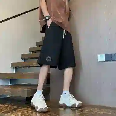 王者荣耀 瑶时之祈愿款 基础款趣味卡通鹿角印花纯色系带无性别主义宽松五分针织篮球休闲短裤 男女同款