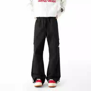 王者荣耀 花木兰款 简约百搭工装慵懒风签字体纯色经典多口袋抽绳舒适运动户外通勤中腰系带休闲裤 男女同款