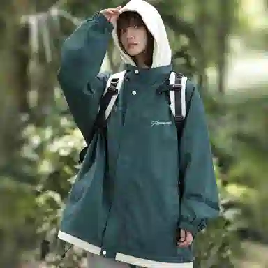 王者荣耀 鲁班七号星空梦想款 美式复古学院风连帽假两件拼接撞色创意字母宽松基础款山系户外休闲日常百搭舒适夹克外套 男女同款