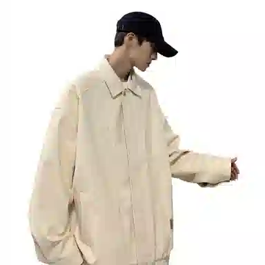 王者荣耀 美式基础款拼接翻领外套复古机车拉链宽松休闲百搭时尚皮衣 男女同款