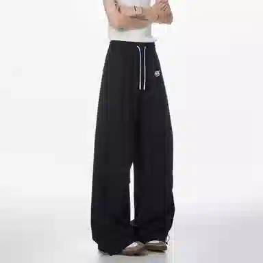 王者荣耀 美式简约纯色休闲长裤宽松舒适透气冰感弹力户外通勤显高显瘦时尚百搭针织运动裤 男女同款