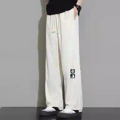 王者荣耀 鲁班七号星空梦想款 内里保暖加绒加厚直筒阔腿长裤宽松百搭亲肤舒适字母印花潮流个性学院风休闲裤 男女同款