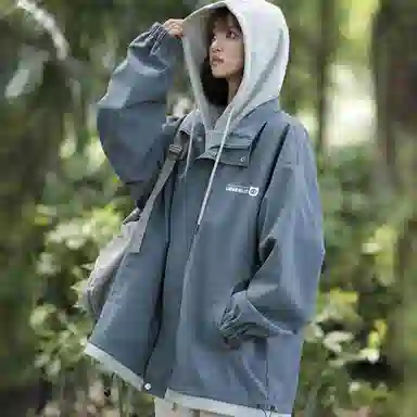 王者荣耀 鲁班七号星空梦想款 美式复古高街假两件基础款撞色拼接连帽长袖高级感户外运动休闲宽松通勤百搭外套夹克 男女同款