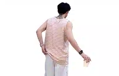 王者荣耀 标语款 美式复古条纹宽松舒适居家户外通勤健身休闲百搭潮流时尚圆领背心 男女同款