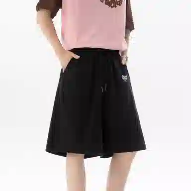 王者荣耀 裴擒虎款 美式复古简约纯色宽松舒适阔腿居家户外运动健身时尚潮流百搭五分休闲短裤 男女同款