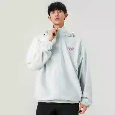 王者荣耀 鲁班七号款山系户外凉感吸湿排汗薄款胸口小印花户外运动训练跑步亲肤舒适开衫休闲宽松纯色连帽防晒服 男女同款