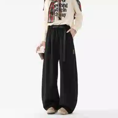 王者荣耀 美式高街提花直筒长裤宽松舒适透气痞帅高颜值百搭时尚垂感休闲裤 标语款 男女同款