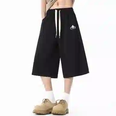 王者荣耀 地狱火款 美式街头复古舒适柔软亲肤宽松基础款系带休闲短裤 男女同款