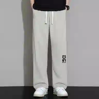 王者荣耀 鲁班七号星空梦想款 内里保暖加绒加厚直筒阔腿长裤宽松百搭亲肤舒适字母印花潮流个性学院风休闲裤 男女同款