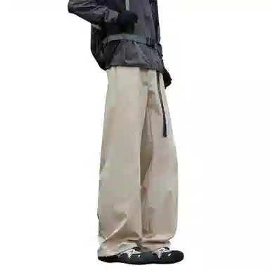 王者荣耀 美式褶皱户外爬山运动徒步宽松舒适透气时尚百搭直筒休闲裤 标语款 男女同款