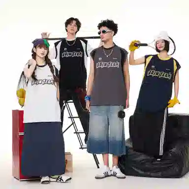 王者荣耀 鲁班七号款 美式高街无袖坎肩时尚潮流学院风少年感无性别休闲宽松舒适圆领背心 男女同款