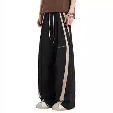王者荣耀 明世隐款 美式街头无性别主义穿搭撞色分区设计宽松柔软舒适拖地长裤休闲裤 男女同款