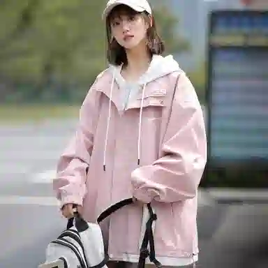 王者荣耀 鲁班七号星空梦想款 美式复古学院风连帽假两件拼接撞色创意字母宽松基础款山系户外休闲日常百搭舒适夹克外套 男女同款