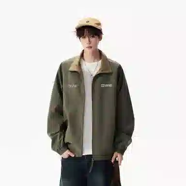 王者荣耀 美式复古撞色翻领外套宽松舒适少年感学院风休闲运动百搭时尚教练夹克衫 梦奇款 男女同款