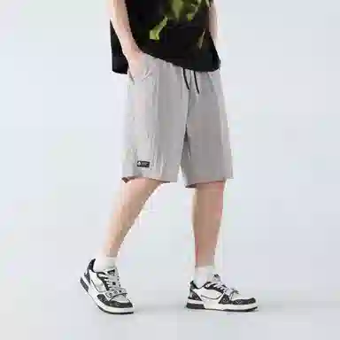 王者荣耀 刺绣火焰美式柔软速干薄款高街五分舒适宽松户外运动百搭纯色多巴胺无性别垂感休闲短裤 孙悟空地狱火款 男女同款