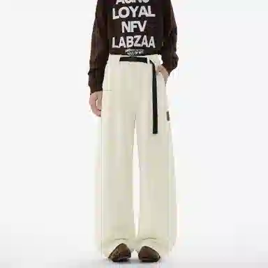 王者荣耀 美式高街提花直筒长裤宽松舒适透气痞帅高颜值百搭时尚垂感休闲裤 标语款 男女同款