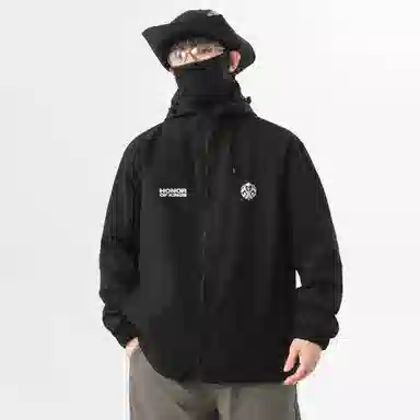 王者荣耀 庄周款 美式基础款撞色拼接连帽飞行高级感户外运动美式字母休闲宽松通勤百搭夹克外套 男女同款
