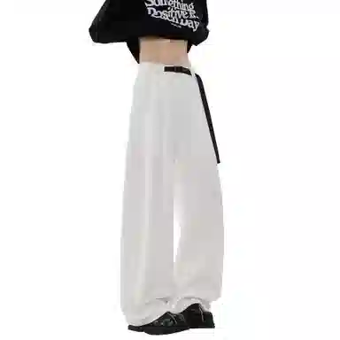 王者荣耀 美式高街提花直筒长裤宽松舒适透气痞帅高颜值百搭时尚垂感休闲裤 标语款 男女同款