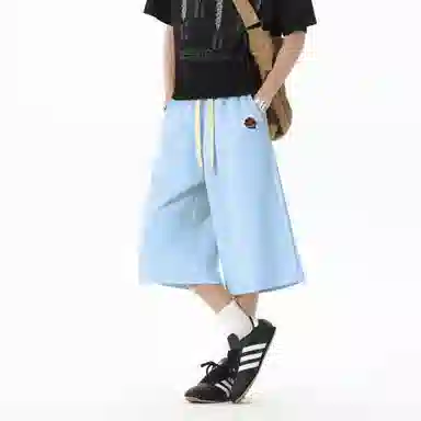 王者荣耀 美式高街纯色基础款七分裤宽松舒适亲肤透气吸汗排湿户外运动日常通勤百搭休闲短裤 男女同款