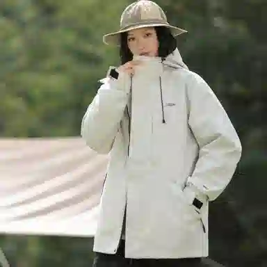 王者荣耀  可拆卸内胆三合一山系户外登山美式简约字母工装休闲宽松保暖连帽  防风透气冲锋衣 男女同款