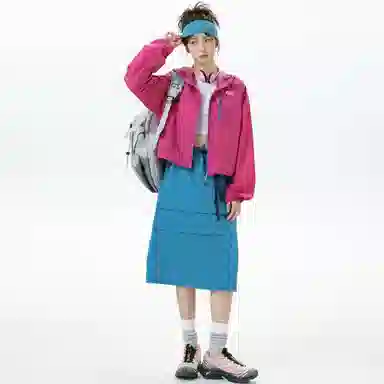 王者荣耀 星空梦想款反光户外通勤爬山徒步宽松休闲百搭时尚简约舒适连帽 超轻透气速干防紫外线防晒服 女款