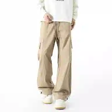 王者荣耀 花木兰款 简约百搭工装慵懒风签字体纯色经典多口袋抽绳舒适运动户外通勤中腰系带休闲裤 男女同款