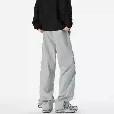 王者荣耀 美式高街拼接裤脚束带长裤宽松舒适透气户外徒步登山运动百搭时尚直筒休闲裤 标语款 男女同款