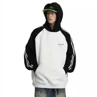 王者荣耀 明世隐款 美式高街撞色多色基础款宽松柔软亲肤连帽长袖 卫衣 男女同款