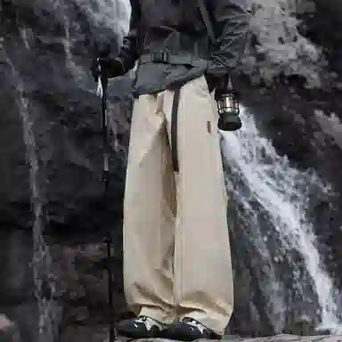 王者荣耀 美式褶皱户外爬山运动徒步宽松舒适透气时尚百搭直筒休闲裤 标语款 男女同款