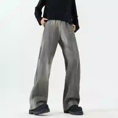 王者荣耀 美式复古水洗做旧直筒裤宽松舒适青少年高颜值休闲百搭时尚牛仔裤 标语款 男女同款