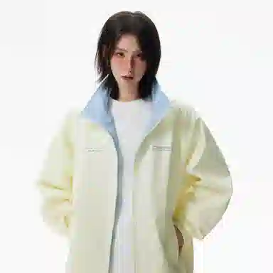 王者荣耀 美式复古撞色翻领外套宽松舒适少年感学院风休闲运动百搭时尚教练夹克衫 梦奇款 男女同款