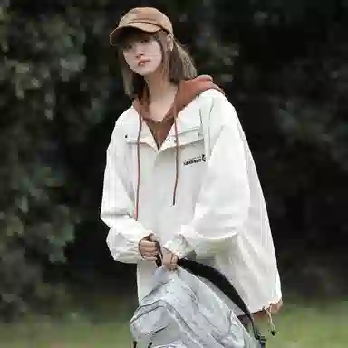 王者荣耀 鲁班七号星空梦想款 美式复古高街假两件基础款撞色拼接连帽长袖高级感户外运动休闲宽松通勤百搭外套夹克 男女同款