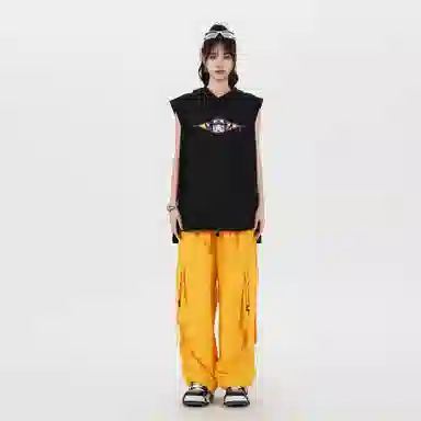 王者荣耀 美式简约趣味图案坎肩宽松舒适户外高街痞帅休闲百搭连帽无袖背心 男女同款