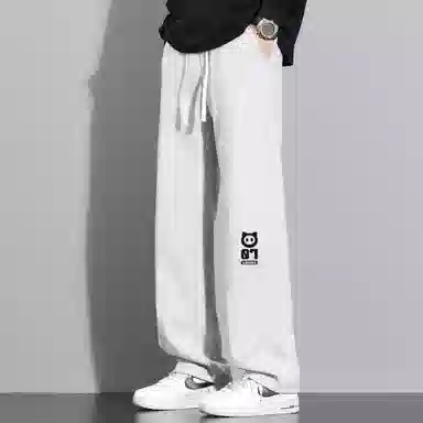 王者荣耀 鲁班七号星空梦想款 内里保暖加绒加厚直筒阔腿长裤宽松百搭亲肤舒适字母印花潮流个性学院风休闲裤 男女同款