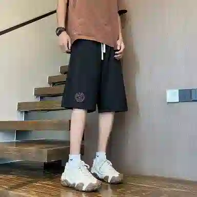 王者荣耀 瑶时之祈愿款 基础款趣味卡通鹿角印花纯色系带无性别主义宽松五分针织篮球休闲短裤 男女同款