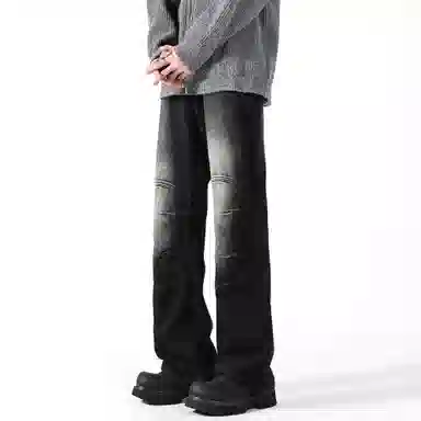 GEOFFREY B. SMALL Distressed Patchwork Jeans