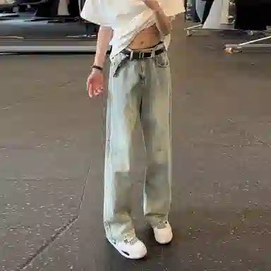 GEOFFREY B. SMALL Wing Contrast Stitch Denim Pants