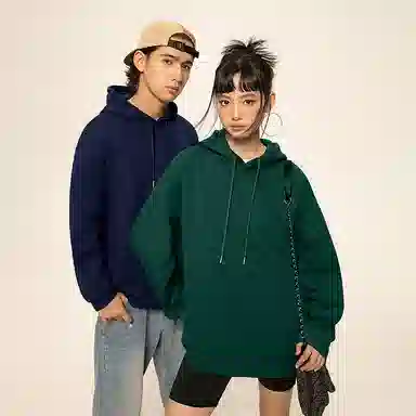 兰缪 嘻哈街头中性风美式复古潮流男友风柔软舒适时尚休闲高品质重磅连帽卫衣 男女同款