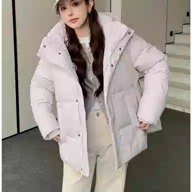 兰缪 白鸭绒蓬松保暖短款冬季时尚高级感简约日常通勤潮流百搭设计感宽松闺蜜装厚外套羽绒服 女款