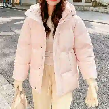 兰缪 白鸭绒蓬松保暖短款冬季时尚高级感简约日常通勤潮流百搭设计感宽松闺蜜装厚外套羽绒服 女款