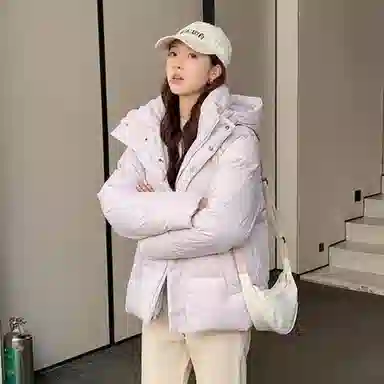 兰缪 白鸭绒蓬松保暖短款冬季时尚高级感简约日常通勤潮流百搭设计感宽松闺蜜装厚外套羽绒服 女款