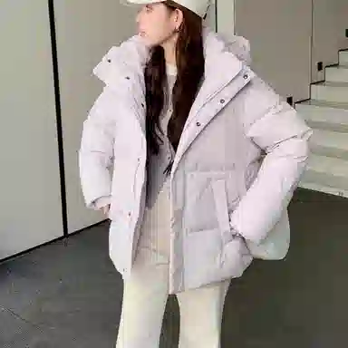 兰缪 白鸭绒蓬松保暖短款冬季时尚高级感简约日常通勤潮流百搭设计感宽松闺蜜装厚外套羽绒服 女款