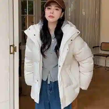 兰缪 白鸭绒蓬松保暖短款冬季时尚高级感简约日常通勤潮流百搭设计感宽松闺蜜装厚外套羽绒服 女款